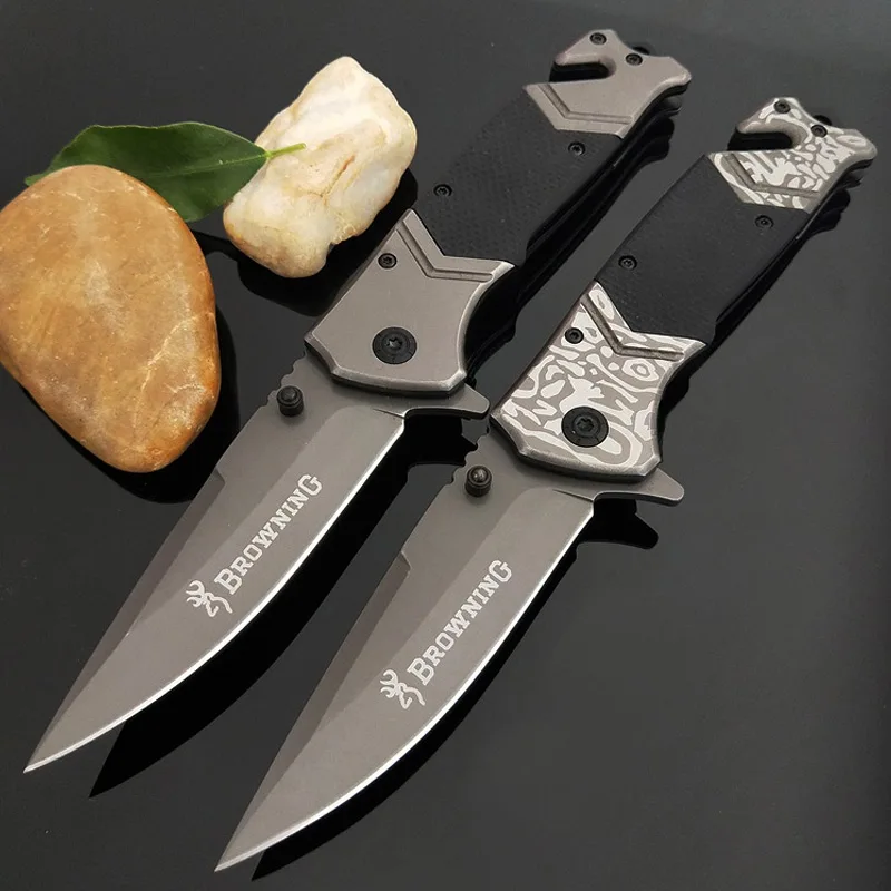 High hardness outdoor folding knife self-defense camping army knife multi-function survival survival knife