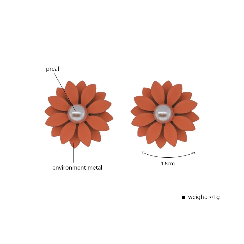 Carvejewl цветок серьги гвоздики резиновое покрытие серьги-ромашки для женщин ювелирные изделия половина жемчуга Серьги на подарок девочке Новая мода хит
