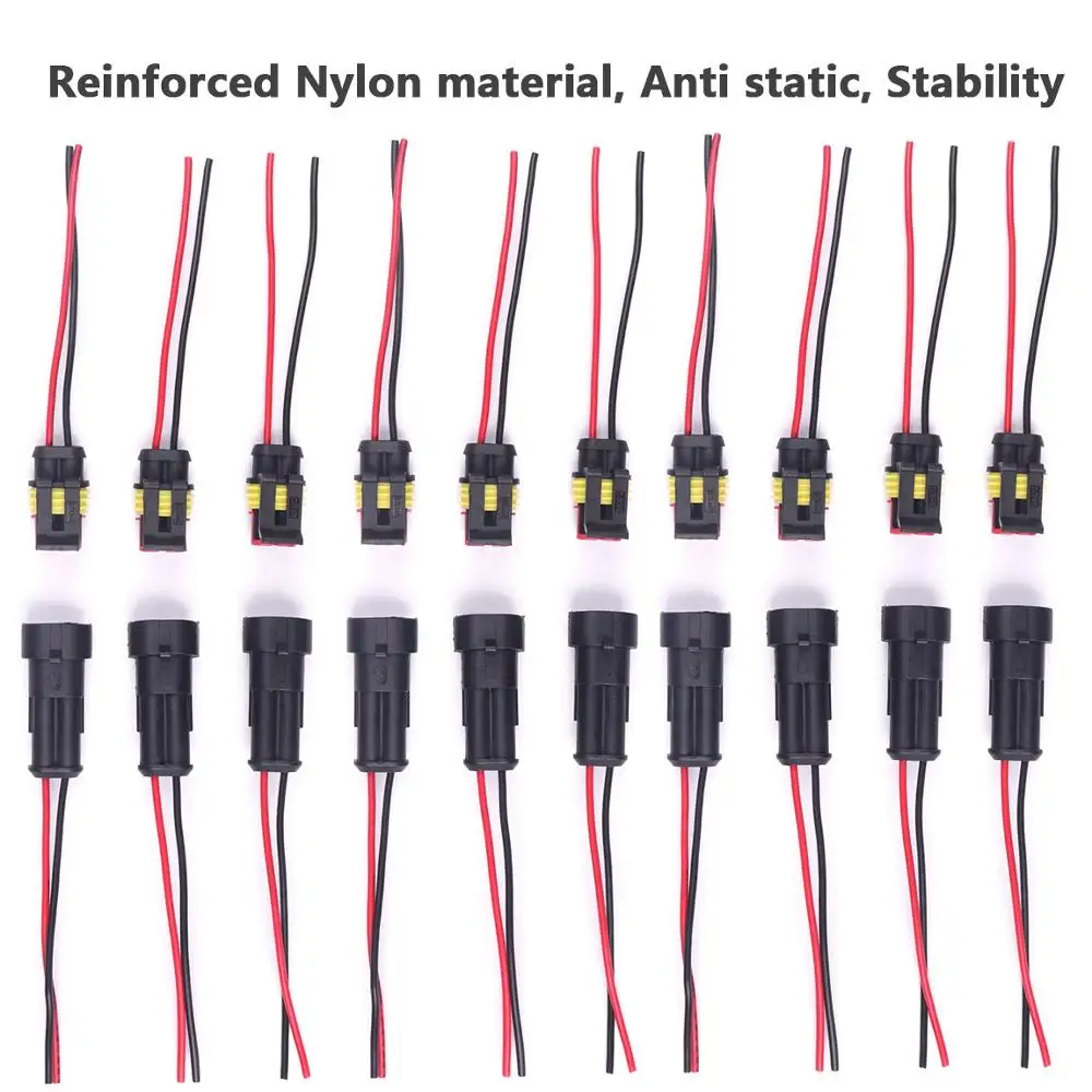 

New Waterproof 1/2/5/10PCS 2 Pins Way Sealed Car Electrical Wire Auto Connector Plug Set Car-Styling Car Automobile Accessories