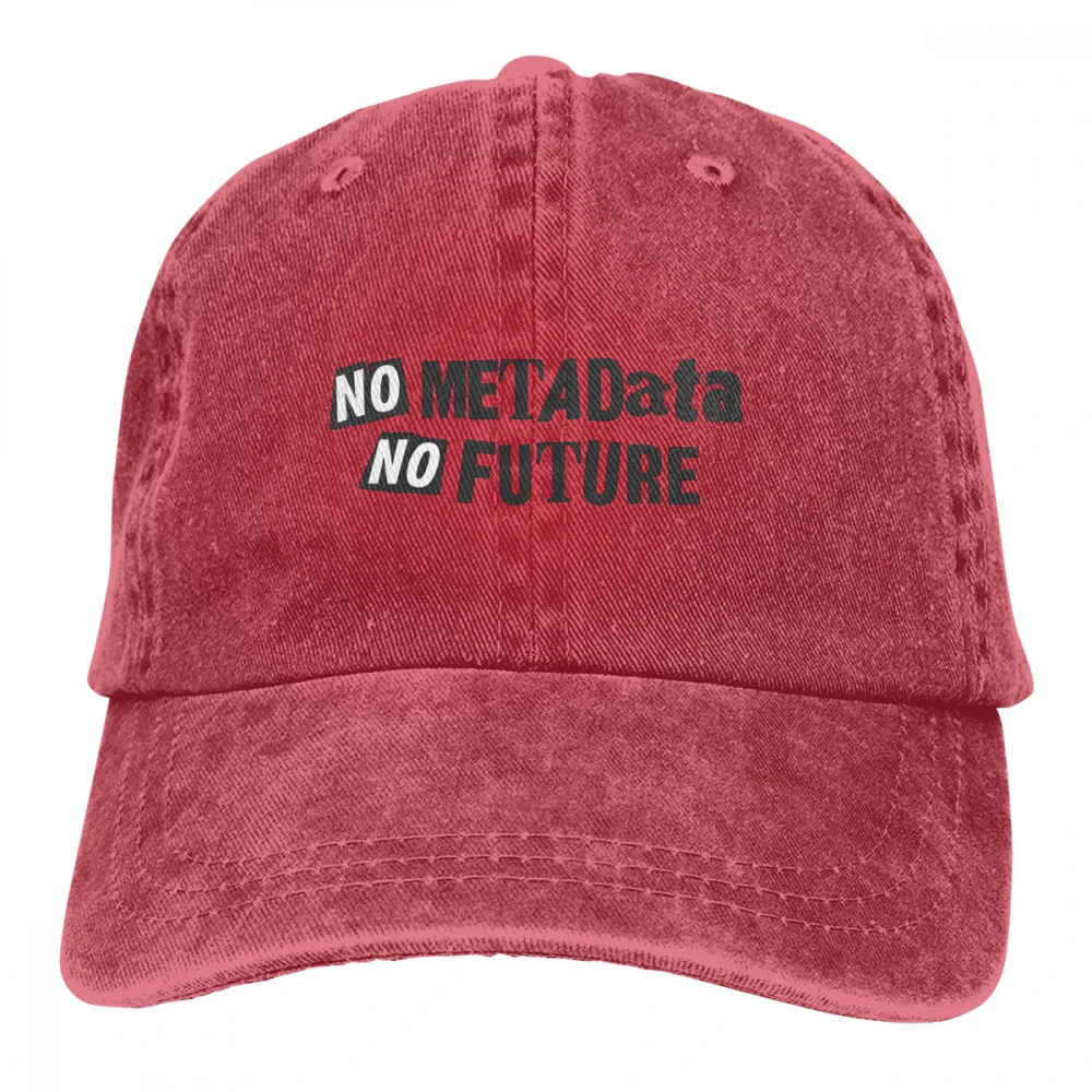 Нет метаданных нет будущего Casquette натуральный унисекс Мужские Женские джинсовые бейсболка с ремешком кепки Регулируемый Гольф папа шляпа