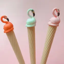 Милый Kawaii творческий мороженое конус Фламинго гелевая ручка для подарки для детей Студент нейтральный ручка Корейская школа канцелярские
