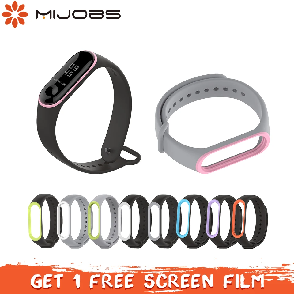 Mijobs Bracelet for Xiaomi mi band 3 Strap Silicone Wrist strap for Miband 3 Correa Smart Accessories Mi band 3 Strap Bracelet
