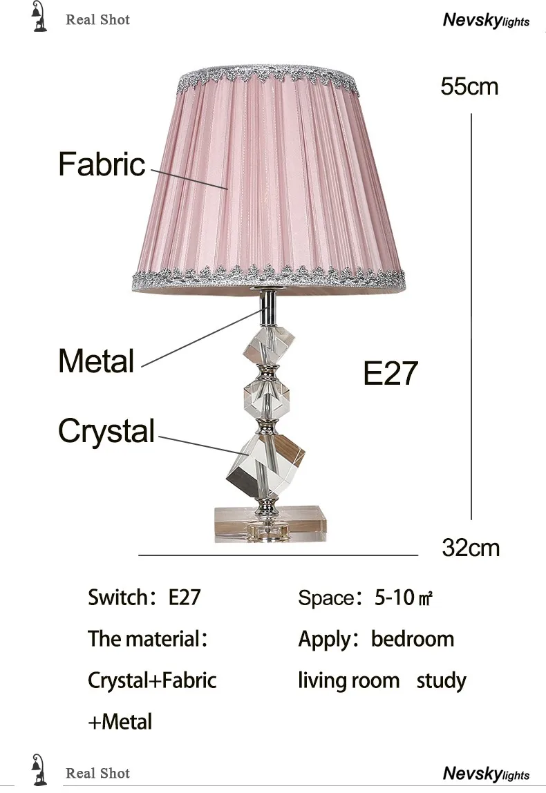 Настольные лампы с хрустальной подвеской тумбочка светильник настольный для декора Настольная лампа в спальню лампа настольная прикроватные ночники с тканевыми абажурами в гостинную французский стиль