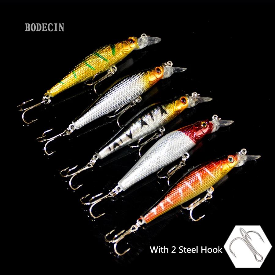 

10pcs Minnow Fishing Lure Hard Plastic Baits For Carp Fish Tackle Artificial Bait Peche With 6# Hooks Crankbaits Trolls Lot Sea