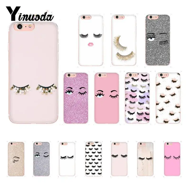 Yinuoda العين غمزة مع بريق العين جلدة TPU لينة غطاء إطار هاتف محمول ل فون 8 7 6 6 S زائد X XS ماكس 5 5 S SE XR 10 حالات