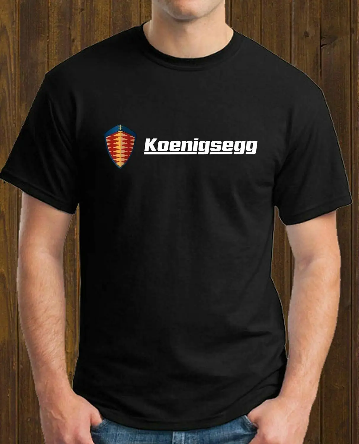 Koenigsegg Ghost LOGO Men/'s T-shirt Black White S-2XL
