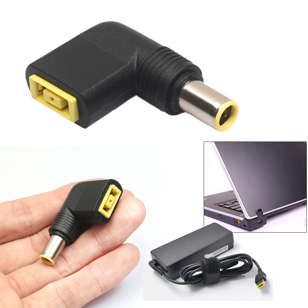 

L Shaped 90 Degree DC Adapter Square Female to 7.9x5.5mm Male DC Power Plug Connector for Lenovo T400 T410 T420 T430 X200 X201