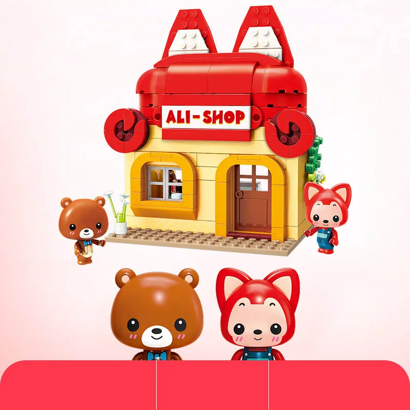 Кукольный дом Cutebee миниатюрная мебель строительные блоки DIY Миниатюрные домики игрушки для детей DIY кукольный домик подарок на день рождения - Цвет: BHH2