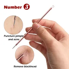 Розовое золото игла для удаления прыщей инструменты для очистки лица щек 4 шт. портативный