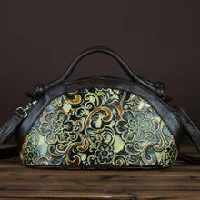 Женские сумки винтажные тисненые сумки с верхней ручкой из натуральной кожи высокого качества женские сумки через плечо