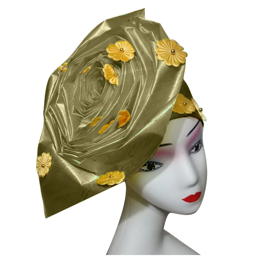 Auto gele nigerian gele headtie already made auto hele turban cap african aso ebi aso oke headtie 2018 (14)