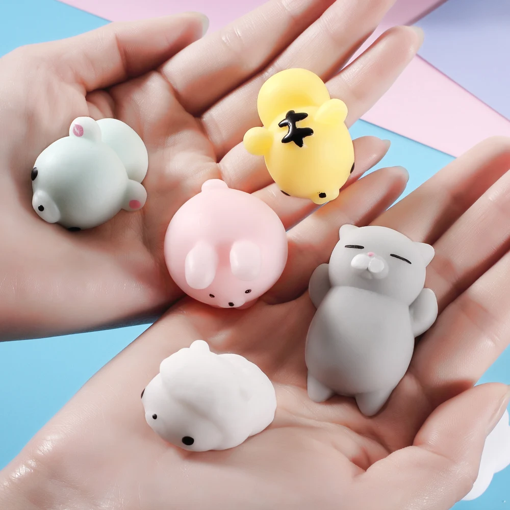Dulcii 10pcs/set Phone Covers DIY Accessories Silicone Squishy Toys Fidget Hand Rising Animals ...
