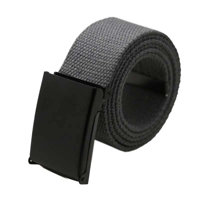 

2018 New Arrival Unisex Plain Webbing Waist Belt Casual Canvas Waistband Dark Gray Solid color belt for buckles canvas belt Men