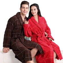 Хлопок халат невесты для мужчин толстые длинные пижамы Ночная рубашка Одеяло Полотенца флис мягкая ночная рубашка