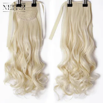 

Neitsi Curly Long Clip In Hair Tail False Hair Ponytail Hairpiece With Hairpins Synthetic Hair 613#