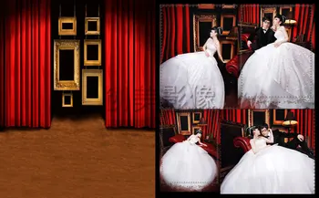 

Wedding Frame red Curtain backdrop Vinyl cloth High quality Computer printed wedding Photography Backgrounds