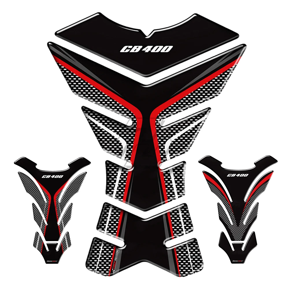 

3D Carbon-look Motorcycle Tank Pad Protector Decal Stickers Case for Honda CB400 CB 400 Tankpads
