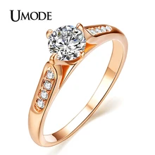 UMODE Gold / Rhodium plated Finger Ring With Top Grade AAA CZ Fashion Wedding Rings For Women Jewelry AJR0075