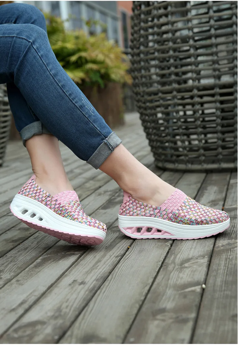 2019 Spring women casual shoes women wove platform shoes ladies fashion slip on sneakers shoes breathable walking shoes (7)
