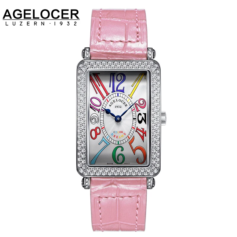 Genuine Swiss brand ladies watch Women quartz table AGELOCER slim and stylish for lover watches gold plating for birthday gift 2016 aladdin and the magic lamp watch the young men and women fashion quartz pocket watch table birthday gift ds262