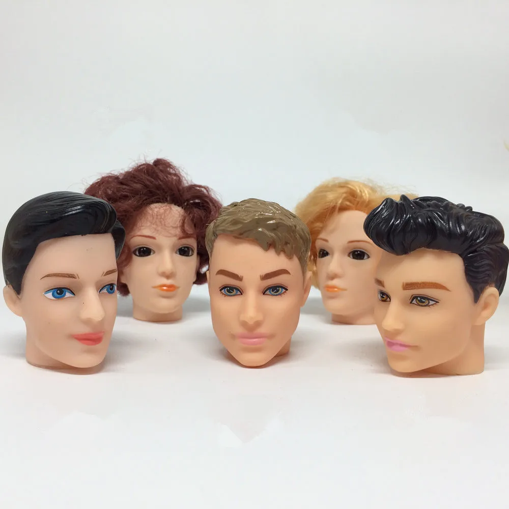 

50Pcs/lot SALE Mixed Styles 1/6 Male Doll Prince Ken Heads Face Film For DIY Dolls Heads Accessories Toy for Barbies Boy Friend