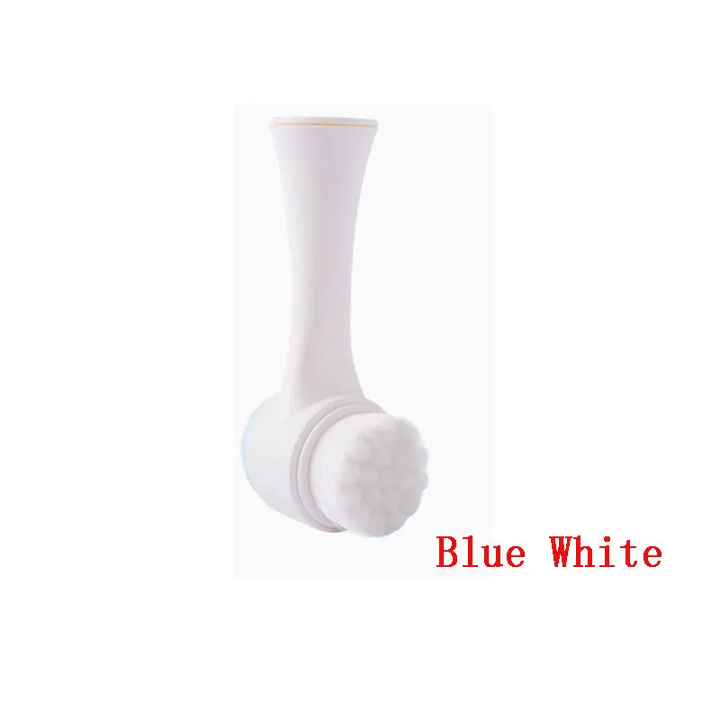 Силиконовая щетка для очищения лица, двухсторонняя 3D щетка для очищения лица, массажное средство для мытья лица, средство для ухода за кожей, в форме осьминога - Цвет: Blue white