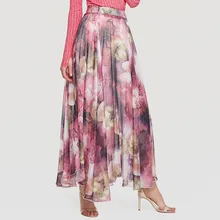 Женские размеры богембогемные длинные юбки пляжный костюм с цветочным рисунком юбки с высокой талией Новая модная пляжная юбка макси с высокой талией