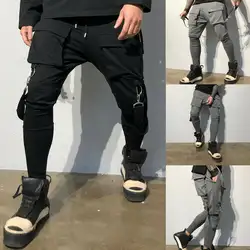 Модные мужские хип-хоп карманы брюк Повседневное Camo Cargo Брюки джоггеры Sweatpant военный последовательного поиска для походов и рыбалки боевые