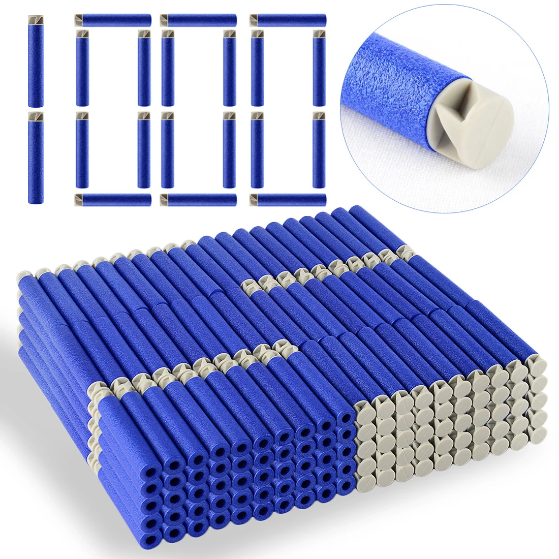 1000Pcs Flat Soft Hole Head 7.4cm*1.3CM Refill Darts Toy Set Accessories EVA Bullets For Nerf Retaliator Series Blasters Mega