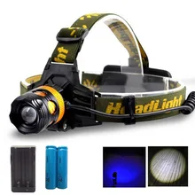 Фронтальный светодиодный светильник на голову, фонарь на голову, налобный фонарь, 2 светодиодный водонепроницаемый светильник с зарядным устройством, 18650 аккумулятор, рыболовный светильник