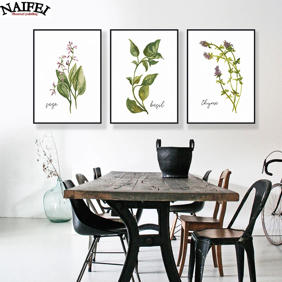 

3pcs/set 5D Diamond Painting Cross Stitch Pattern,5D Diamond Embroidery leaves,diamond Mosaic Home Decor DIY diamond stickers