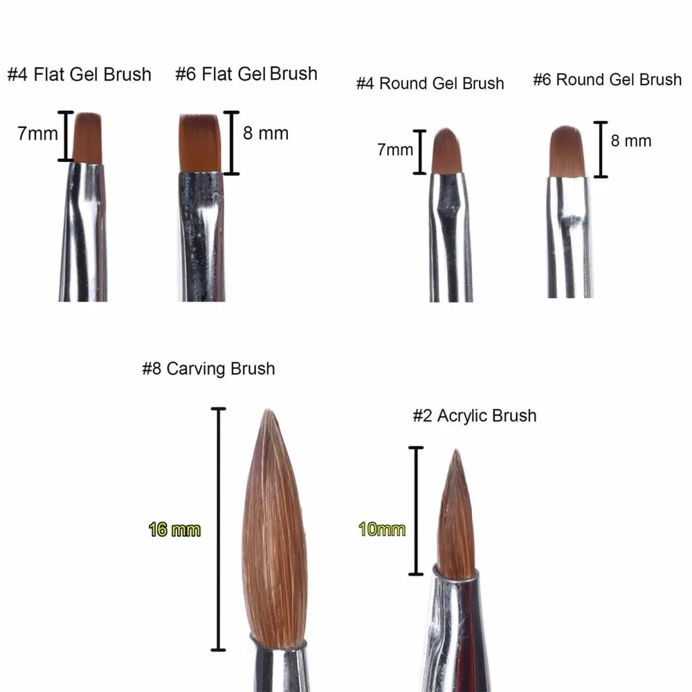 Jogo de Escova da Arte do Unha Alça com Roll Makartt Jogos Lote Luxo 6 Pçs Set Sable Acrílico Escova Gel Caneta Strass up Bolsa G0166xx 30 - 10 Beleza e saúde