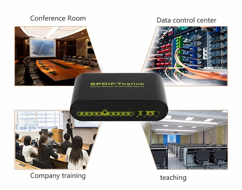 T4x2 Matrix Switch Switcher Splitter Adapter SPDIF TOSLINK Digital Optical Audio Remote Control For Player DVD VCD  Free Shipping (6)