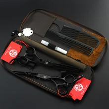 2017 New arrival 5.5 /6.0 Professional Hair Scissors set,Black Straight &Thinning scissors set,high quality for barbers