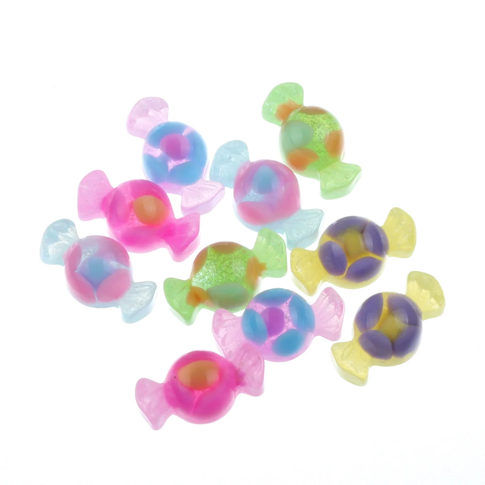

20Pcs Clear Glitter Resin Candy Decoration Crafts Flatback Cabochon Scrapbooking Fit Phone Embellishments Accessories