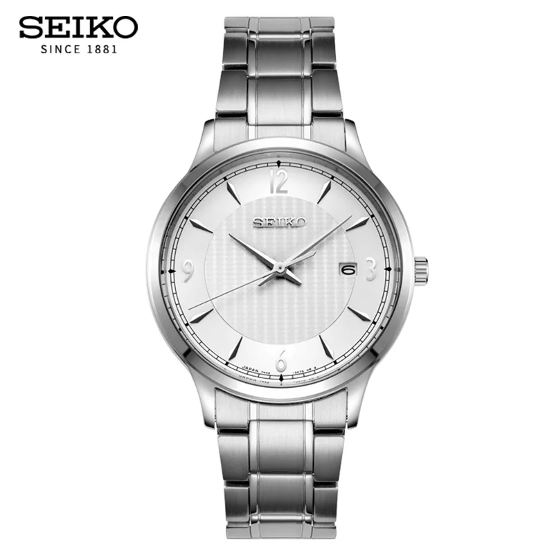 Оригинальные деловые кварцевые часы SEIKO, водонепроницаемые мужские часы с ремешком из нержавеющей стали, глобальная гарантия - Цвет: SGEH79J1