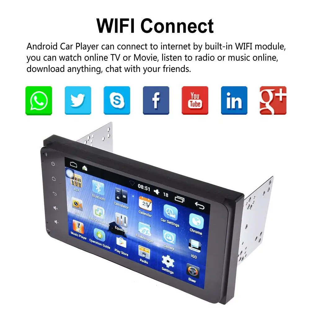 7 Inch 2DIN Bluetooth WIFI Navigator Radio MP5 Audio Player GPS Reversing font b Camera b