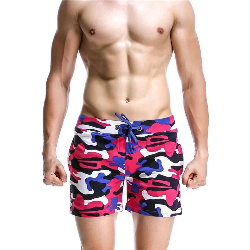 Мужские пляжные шорты бренд сексуальные мужские плавки Купальники Мужские Пляжные длинные шорты боксеры с высокой посадкой