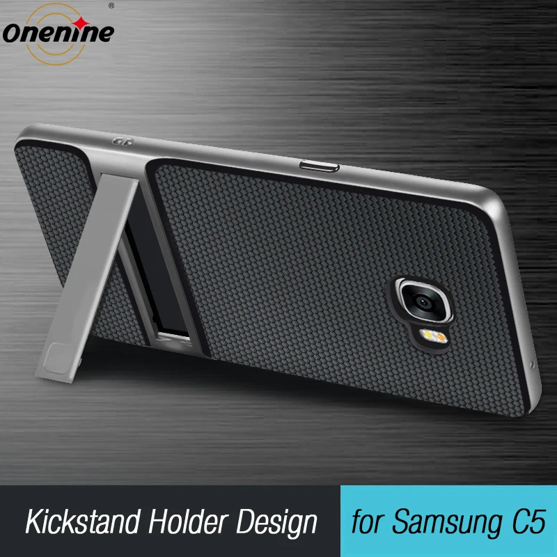 

Brand Innovative 3D Kickstand Case for Samsung Galaxy C5 C5000 Hybrid Case Silicone Cover 5.2" TPU+PC 360 Full Protective Fundas