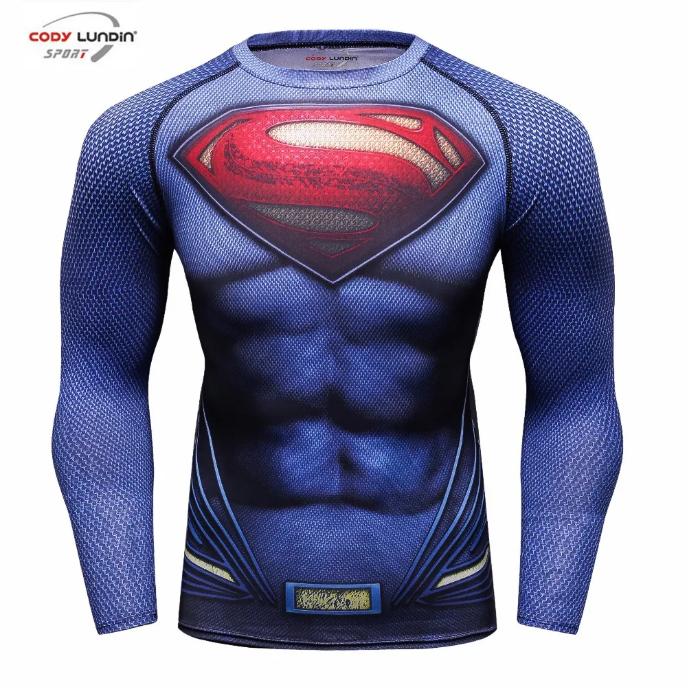 

Compression Shirt Batman VS Superman 3D Printed T-Shirts Men's Long Sleeve Cosplay Costume Fit Apparel Fitness Tops Male