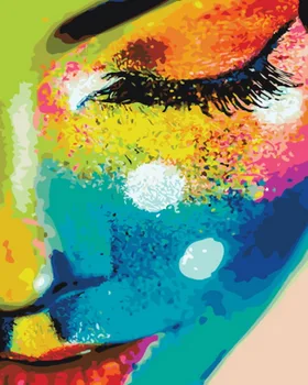 

Frameless painting by numbers paint by numbers for home decor PBN for living room 4050 colorful face