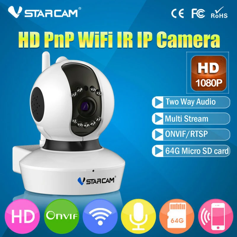  Vstarcam C23S Full HD 1080P 2 MegaPixel Wireless IP Camera Onvif Security CCTV Support 128GB Card and IR Cut Pan Tile movment 