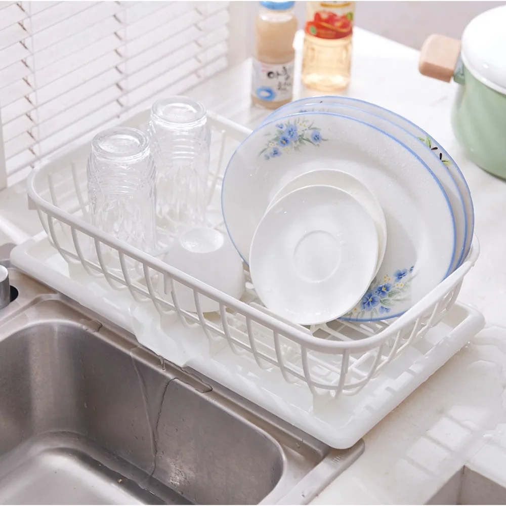 ANHO Кухня сушилка для посуды стойки чаша сушки корзина для хранения Пластик Ручная стирка контейнер для фруктов лоток организации