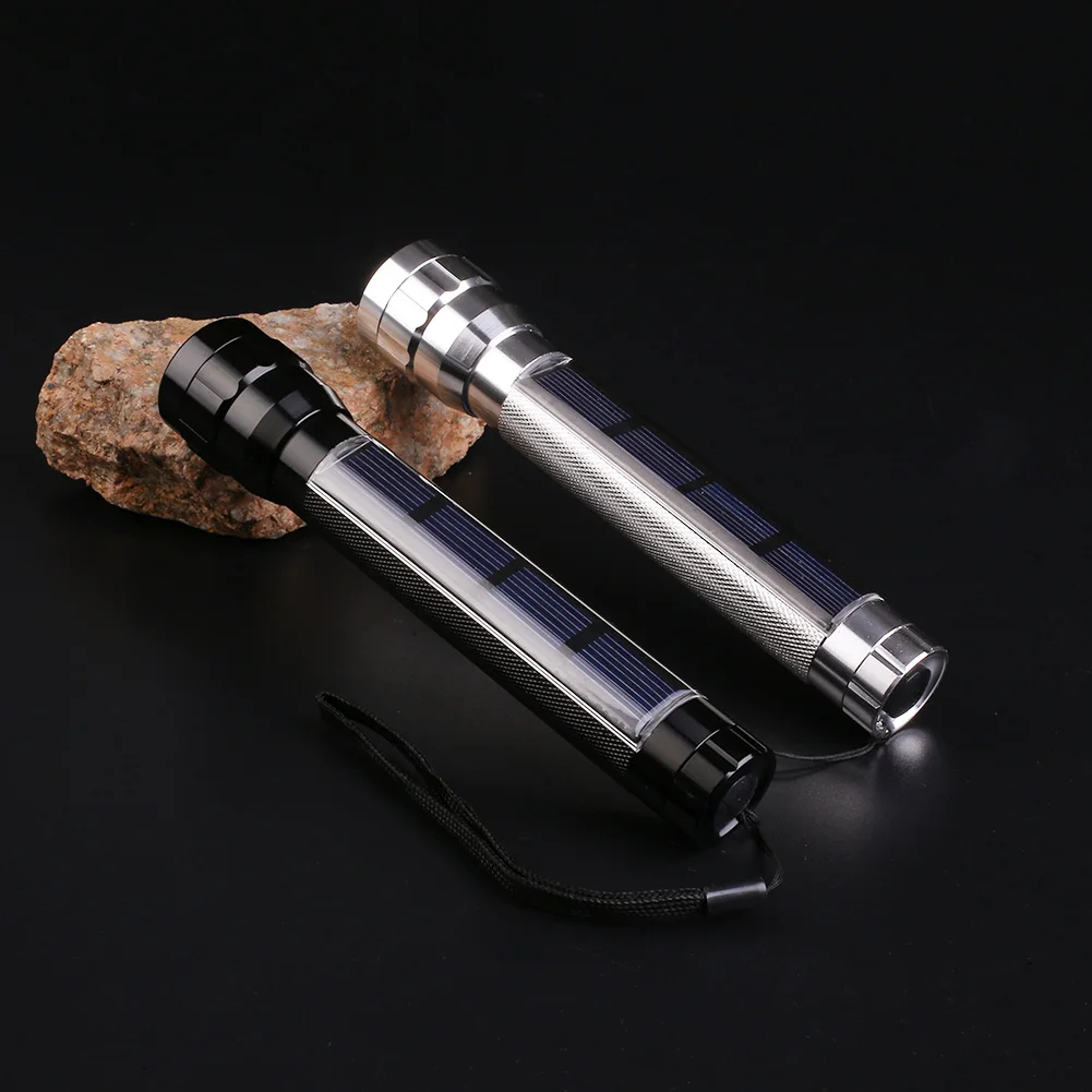 

7LED Solar Energy Portable Flashlight Lamp Night Torch w/Solar Panel Emergency