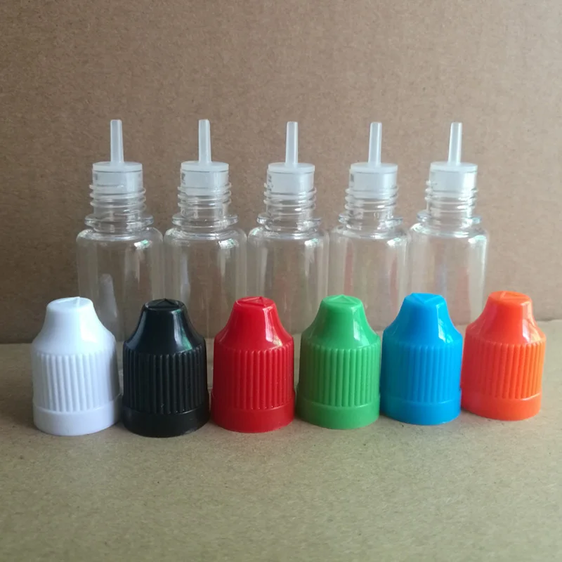 10ML PET Clear Refillable Bottles With Childproof Cap and long fine