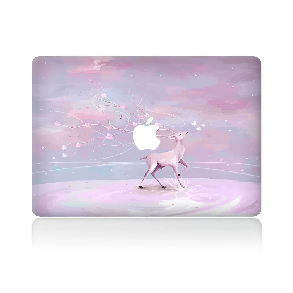 Виниловая наклейка с розовым оленем для DIY MacBook Air Pro retina 11, 13, 15 дюймов, наклейка для ноутбука Mac, полностью покрывающая кожу, наклейка
