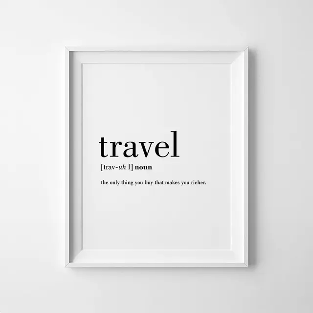 home decor travel canvas painting minimalist black white word poster