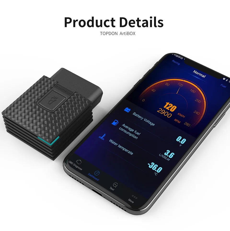 TOPDON OBDII сканер ArtiBox Bluetooth профессиональный мониторинг в реальном времени считыватель кодов Android iOS OBD2 автомобильный диагностический инструмент