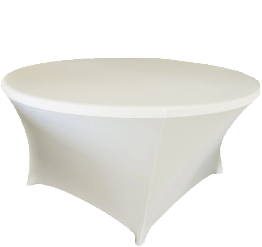 1 шт. 5ft 6ft круглый приталенный эластичный чехол для стола из спандекса лайкра стрейч скатерть на стол для свадьбы отель украшение для банкета и вечеринки - Цвет: Ivory