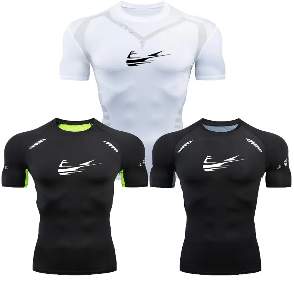 

New Men Compression T-shirt Jogger Sporting Skinny Tee Shirt Male Gyms Fitness Bodybuilding Workout Black Tops Crossfit Clothing